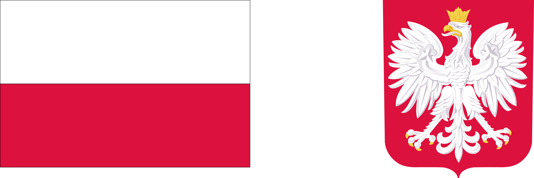 Grafika z flagą i godłem Polski