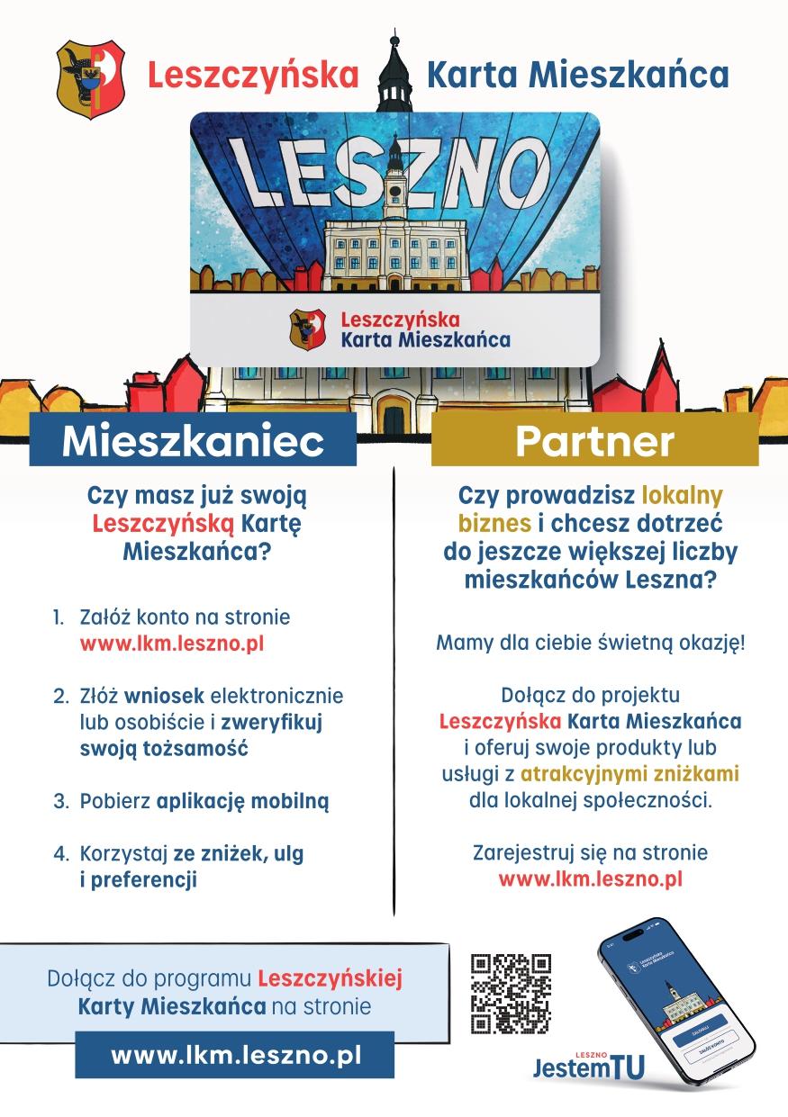 Ulotka programu Leszczyńska Karta Mieszkańca